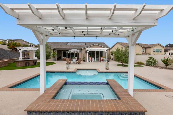 Exterior, Pool, Solar Panels