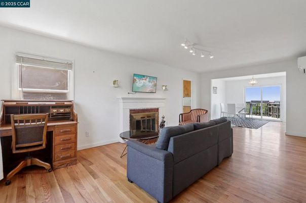 Fireplace, Home Office, Interior, Living room, Wood Texture Flooring