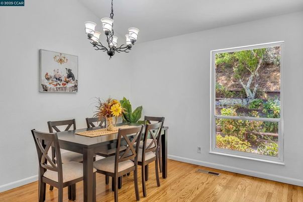 Chandelier, Dining room, Interior, Wood Texture Flooring
