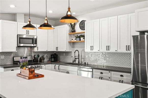 Interior, Kitchen, Pendant Lights, Recessed Lighting, Stainless Steel Appliances