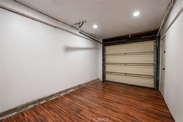 Garage, Interior, Recessed Lighting, Wood Texture Flooring