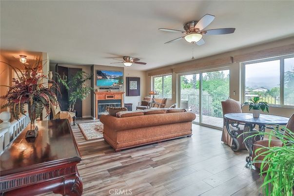 Dining room, Fireplace, Interior, Living room, Wood Texture Flooring