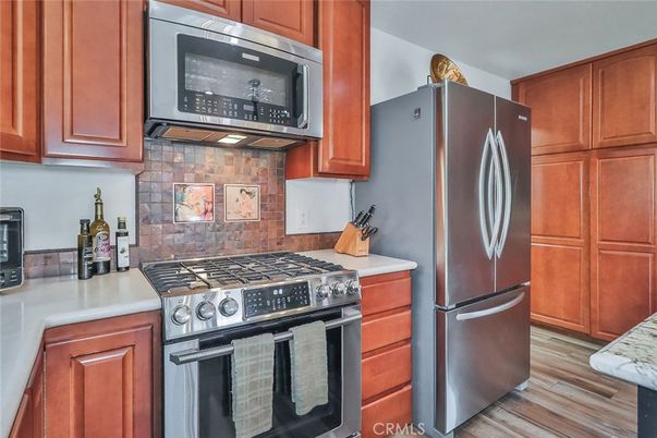 Interior, Kitchen, Stainless Steel Appliances, Wood Texture Flooring