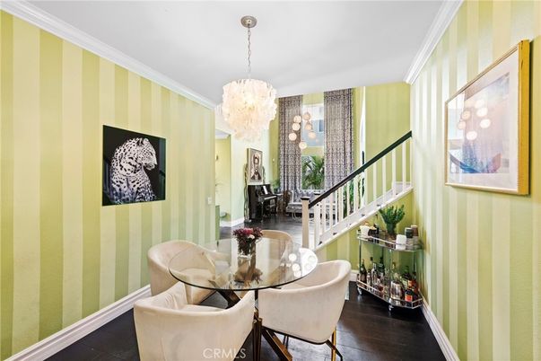 Chandelier, Dining room, Interior, Wood Texture Flooring