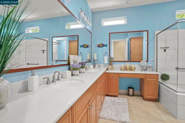 Bathroom, Dual Sink Vanities, Glass Shower, Interior