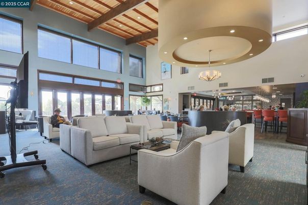 Chandelier, Dining room, Interior, Living room, Recessed Lighting, Wooden Beams, Wooden Ceilings