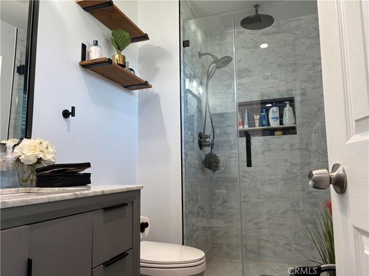 Bathroom, Glass Shower, Interior, Marble Walls