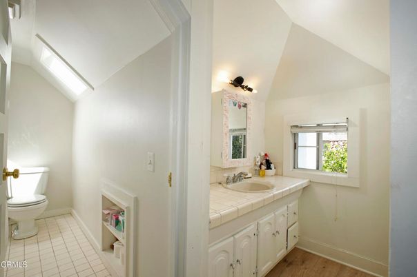 Bathroom, Interior, Tile Countertops, Wood Texture Flooring