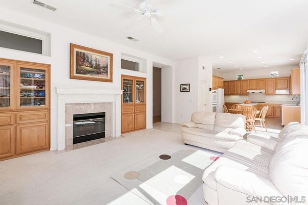 Fireplace, Interior, Kitchen, Living room, Recessed Lighting
