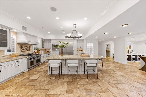 Chandelier, Interior, Kitchen, Pendant Lights, Recessed Lighting, Stainless Steel Appliances