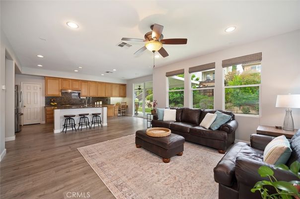 Interior, Kitchen, Living room, Recessed Lighting, Wood Texture Flooring