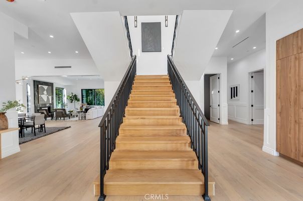 Dining room, Interior, Living room, Recessed Lighting, Wood Texture Flooring