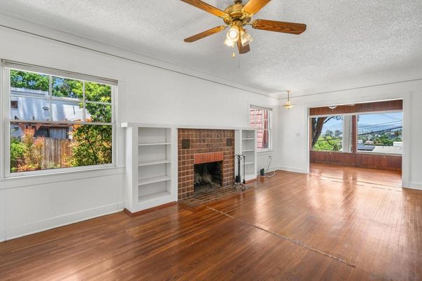 Empty room, Fireplace, Interior, Wood Texture Flooring