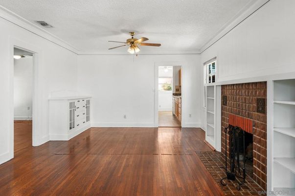 Empty room, Fireplace, Interior, Wood Texture Flooring