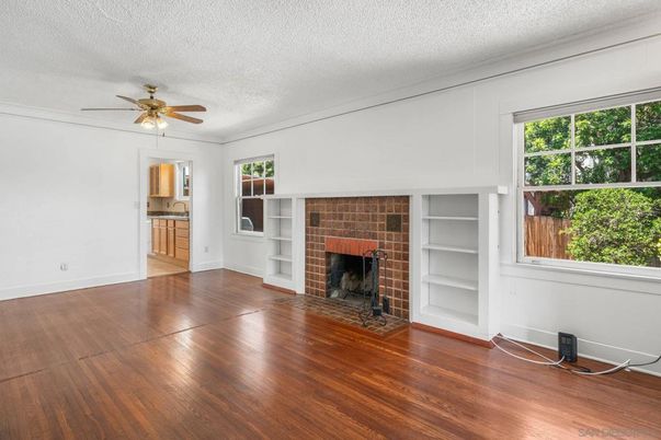 Empty room, Fireplace, Interior, Wood Texture Flooring