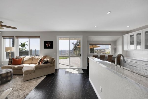 Interior, Kitchen, Living room, Recessed Lighting, Wood Texture Flooring