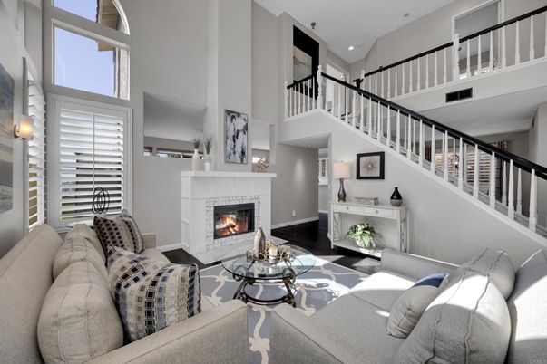 Fireplace, Interior, Living room, Recessed Lighting