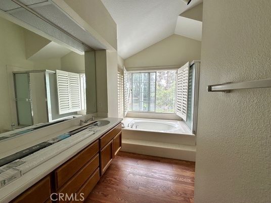 Bathroom, Dual Sink Vanities, Interior, Wood Texture Flooring