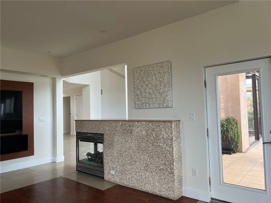 Fireplace, Interior, Recessed Lighting, Wood Texture Flooring