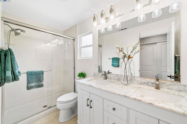 Bathroom, Dual Sink Vanities, Glass Shower, Interior
