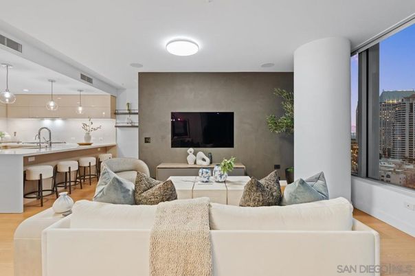 Interior, Kitchen, Living room, Pendant Lights, Recessed Lighting, Wood Texture Flooring