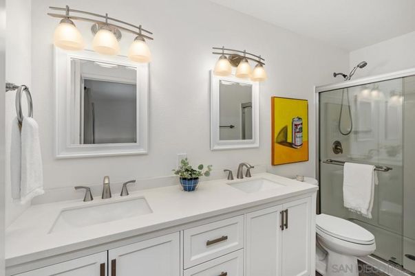 Bathroom, Dual Sink Vanities, Glass Shower, Interior