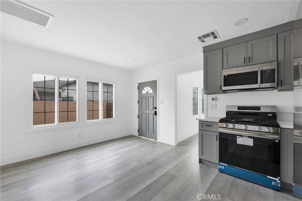 Interior, Kitchen, Stainless Steel Appliances, Wood Texture Flooring