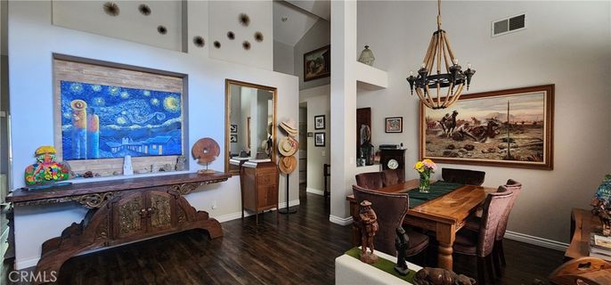 Chandelier, Dining room, Interior, Pendant Lights, Wood Texture Flooring