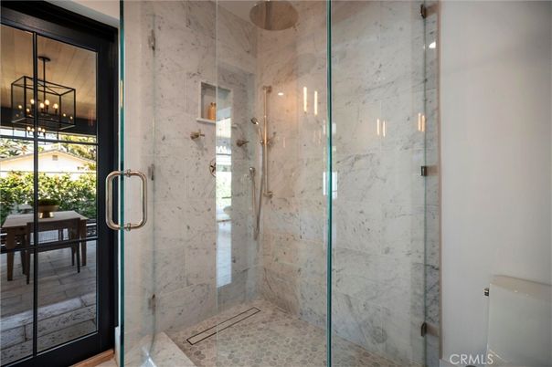 Bathroom, Glass Shower, Interior, Marble Walls
