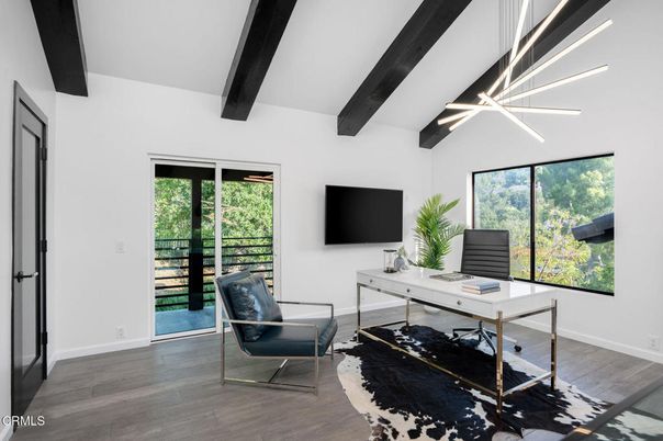 Home Office, Interior, Wooden Beams, Wood Texture Flooring