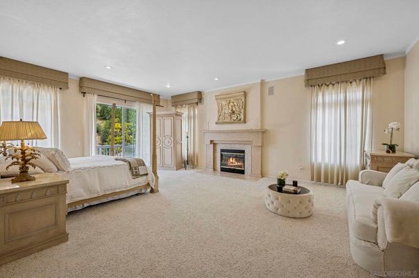 Bedroom, Fireplace, Interior, Recessed Lighting