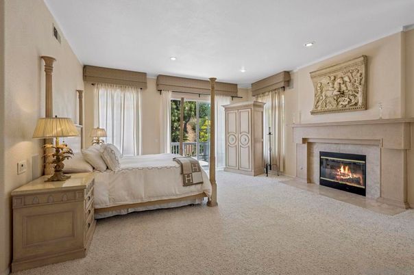 Bedroom, Fireplace, Interior, Recessed Lighting