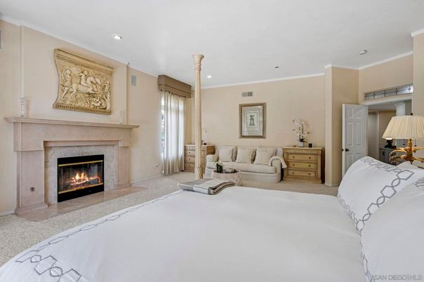 Bedroom, Fireplace, Interior, Recessed Lighting