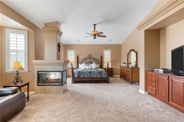 Bedroom, Fireplace, Interior