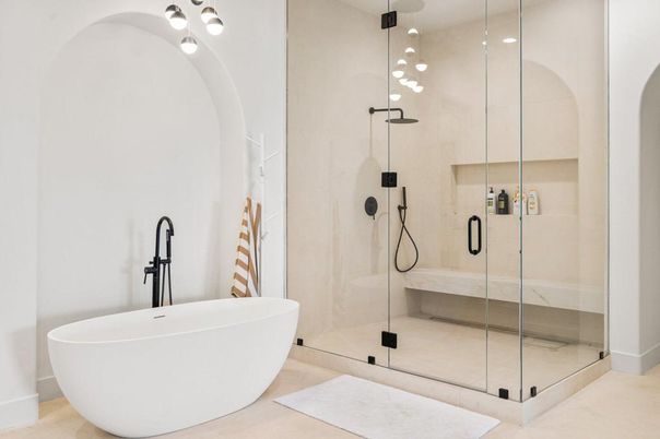 Bathroom, Free Standing Baths, Glass Shower, Interior