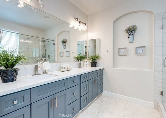 Bathroom, Dual Sink Vanities, Glass Shower, Interior