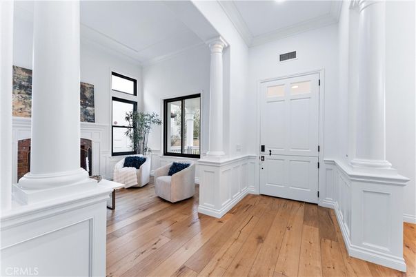 Fireplace, Interior, Recessed Lighting, Wood Texture Flooring
