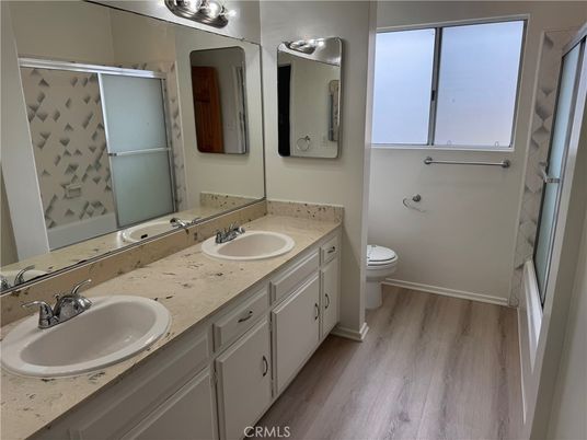 Bathroom, Dual Sink Vanities, Interior, Wood Texture Flooring
