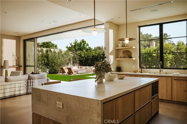 Interior, Kitchen, Living room, Pendant Lights, Recessed Lighting, Wood Texture Flooring