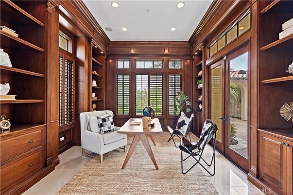 Home Office, Interior, Recessed Lighting, Wooden Walls