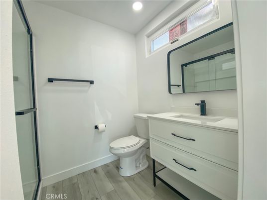 Bathroom, Interior, Recessed Lighting, Wood Texture Flooring