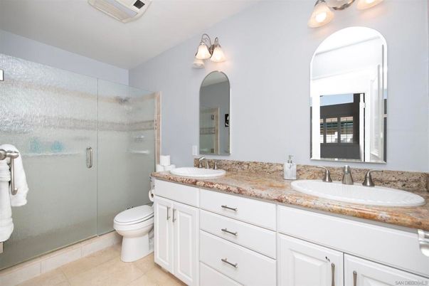 Bathroom, Dual Sink Vanities, Glass Shower, Interior