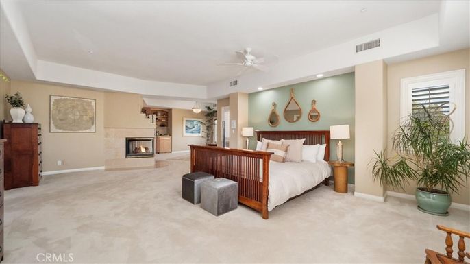 Bedroom, Fireplace, Interior, Recessed Lighting