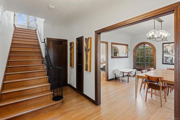 Chandelier, Dining room, Interior, Pendant Lights, Wood Texture Flooring