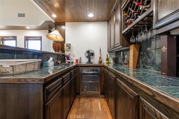 Interior, Kitchen, Pendant Lights, Recessed Lighting, Tile Countertops, Wooden Ceilings, Wood Texture Flooring