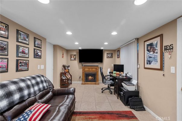 Fireplace, Home Office, Interior, Recessed Lighting