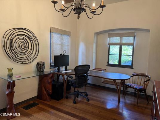 Chandelier, Home Office, Interior, Wood Texture Flooring