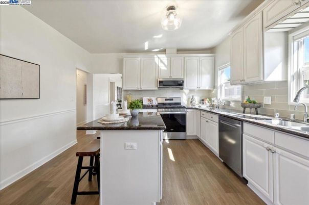 Interior, Kitchen, Stainless Steel Appliances, Wood Texture Flooring