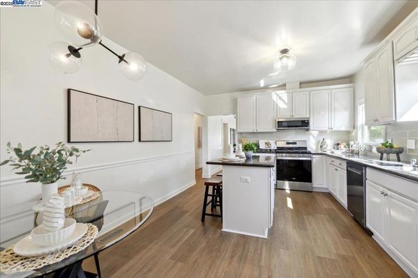 Interior, Kitchen, Stainless Steel Appliances, Wood Texture Flooring