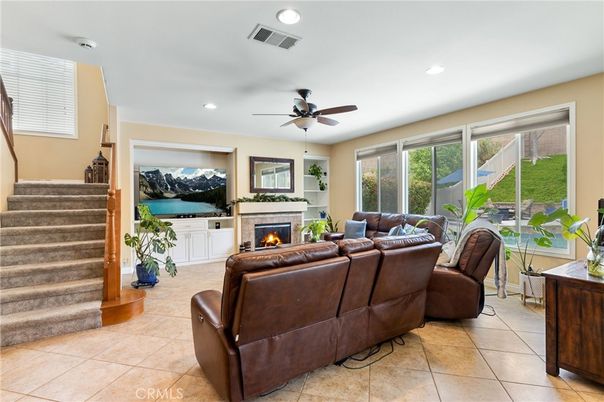 Fireplace, Interior, Living room, Recessed Lighting